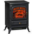 Electric Fireplace 1850W Heater with Realistic Flame Effect - Black