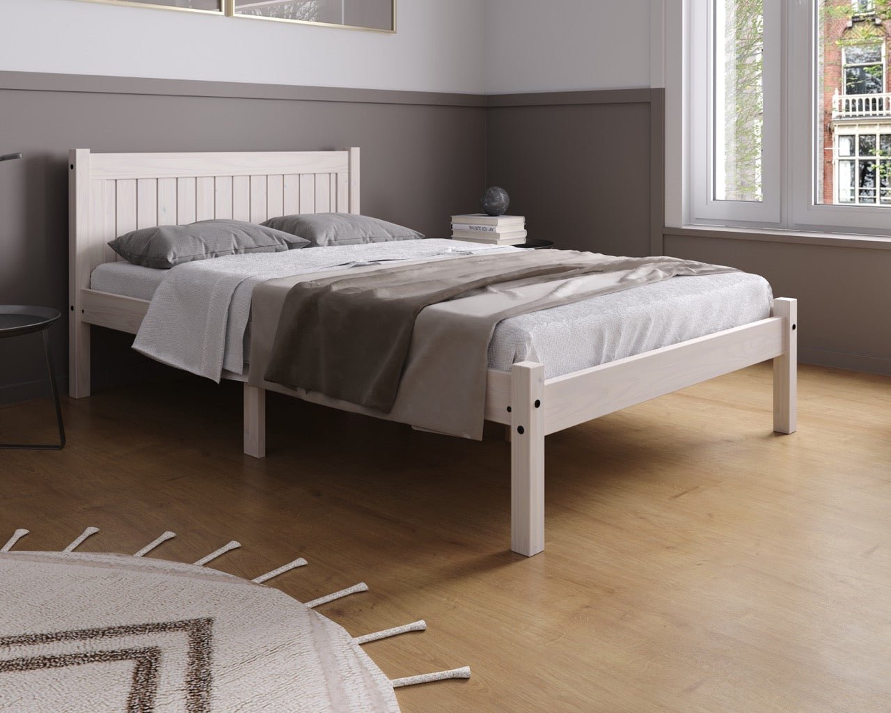 Rio Double Bed White - Bedzy UK modern and affordable home furniture England