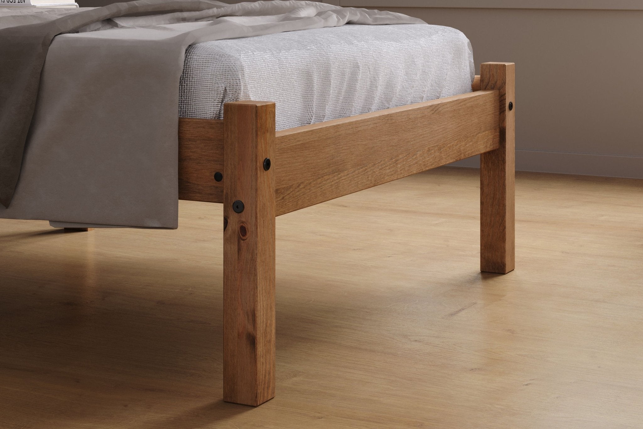 Rio Single Bed - Brown Pine - Bedzy UK modern and affordable home furniture England