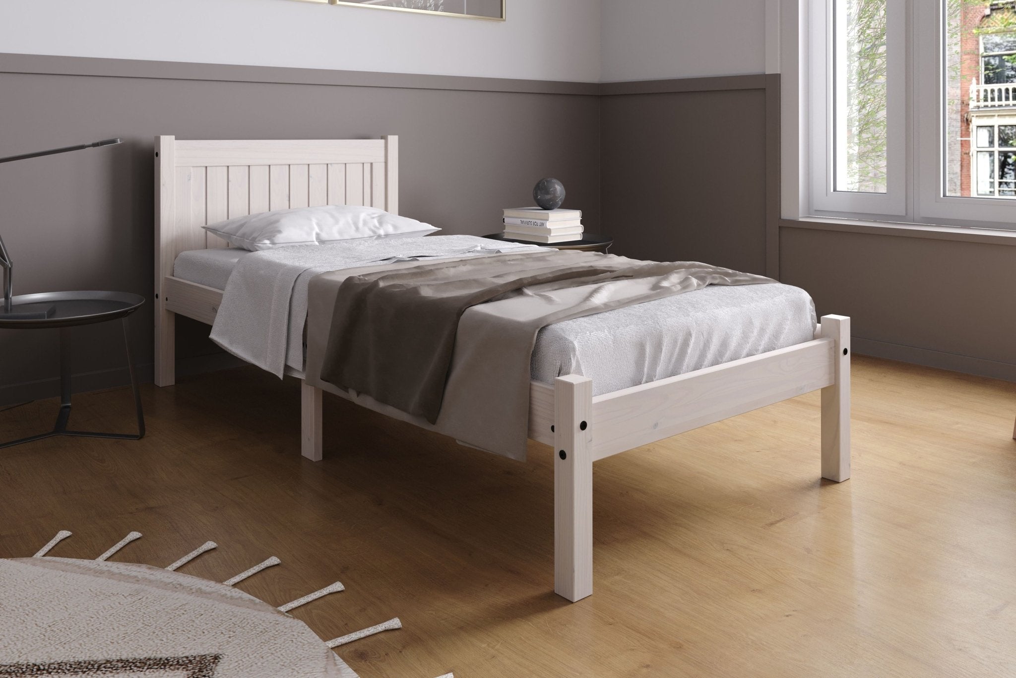 Rio Single Bed - White - Bedzy UK modern and affordable home furniture England