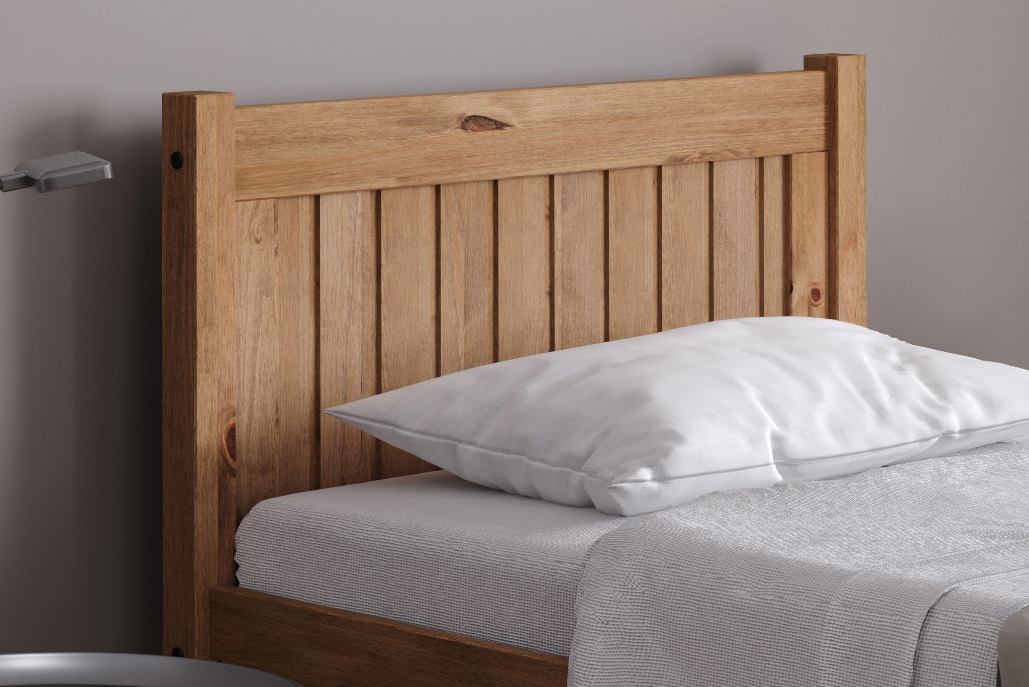 Rio Single Bed - Brown Pine - Bedzy UK modern and affordable home furniture England