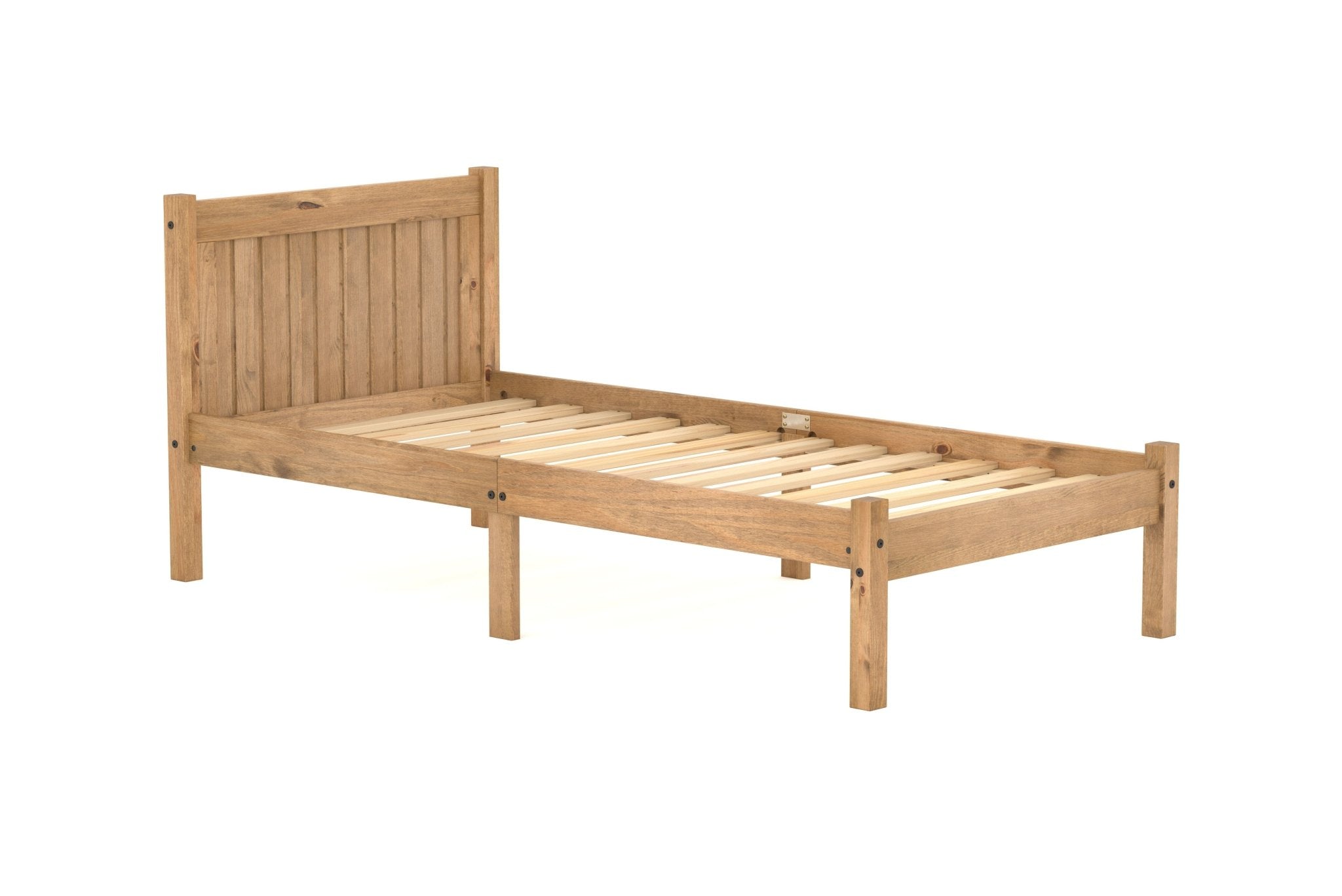 Rio Single Bed - Brown Pine - Bedzy UK modern and affordable home furniture England