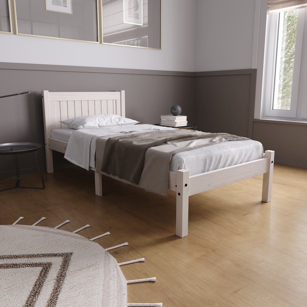 Rio Single Bed - White - Bedzy UK modern and affordable home furniture England