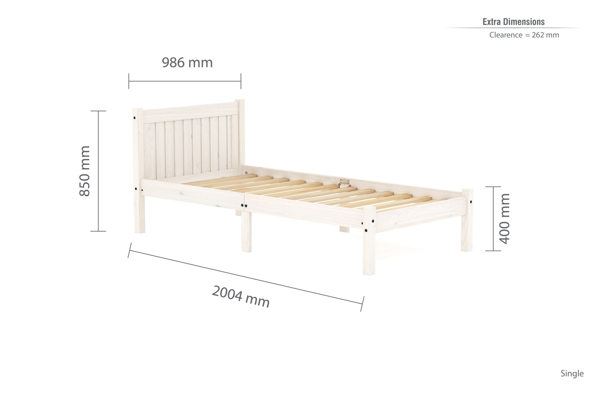 Rio Single Bed - White - Bedzy UK modern and affordable home furniture England