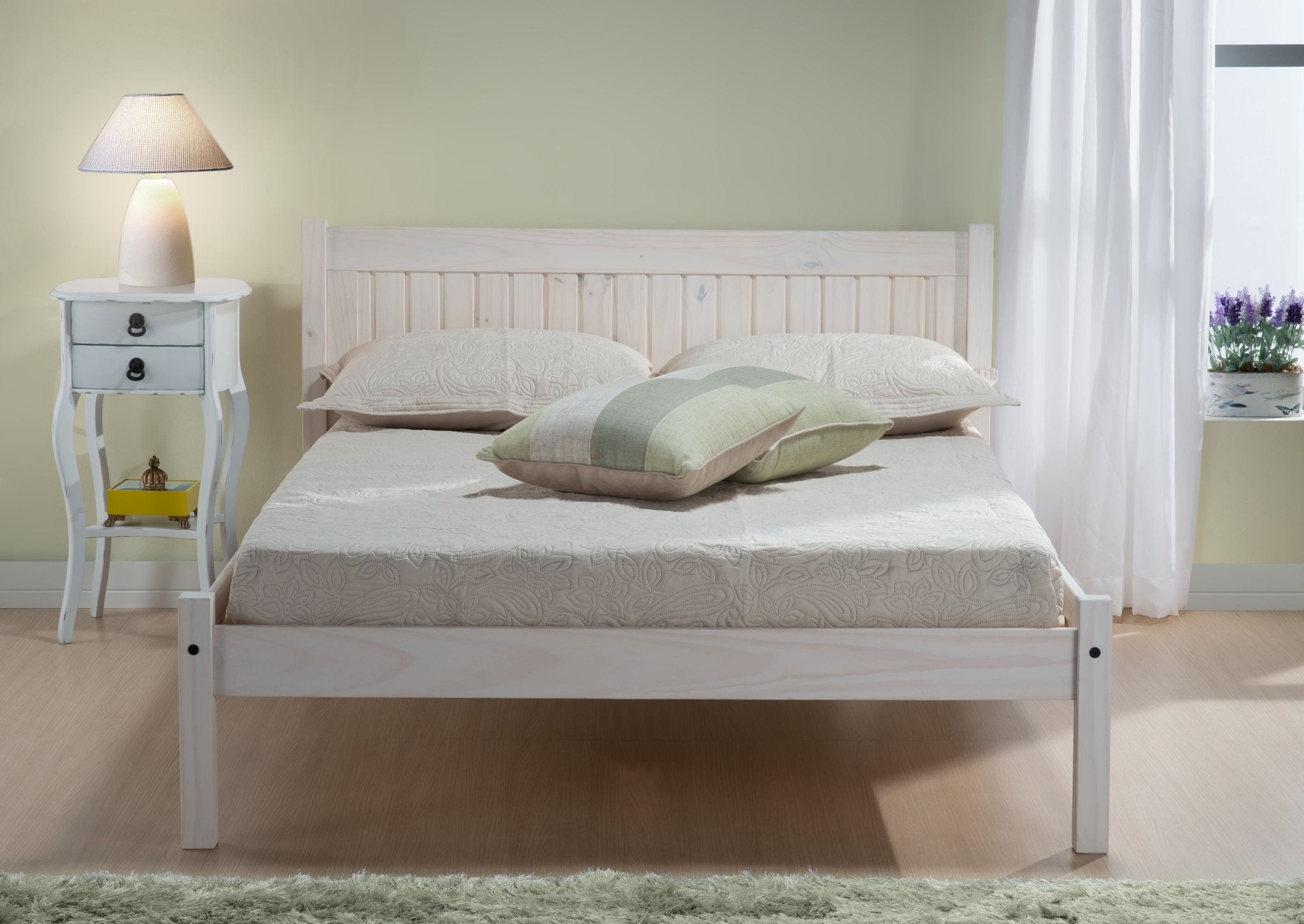 Rio Small Double Bed White - Bedzy UK modern and affordable home furniture England