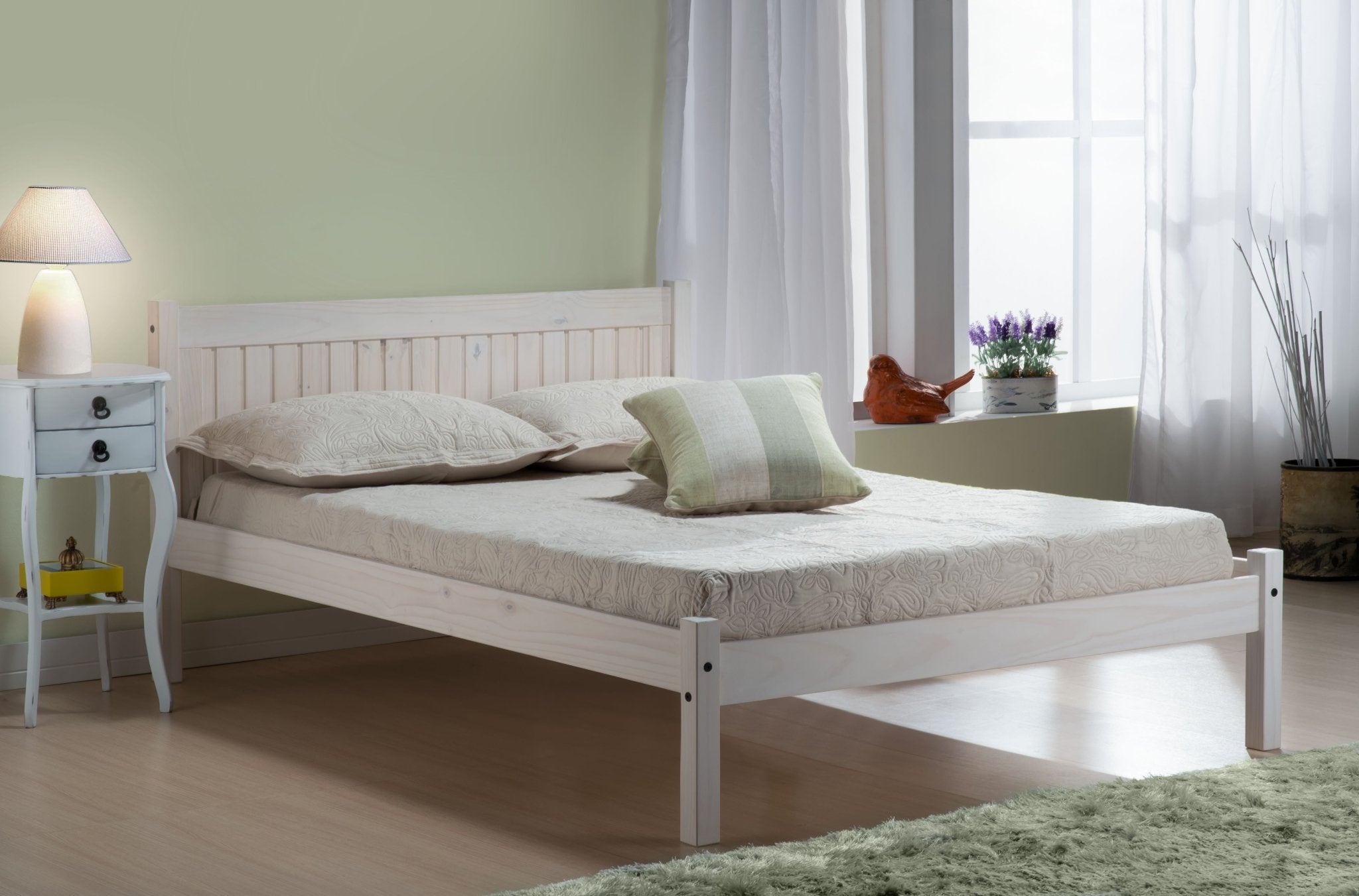 Rio Small Double Bed White - Bedzy UK modern and affordable home furniture England