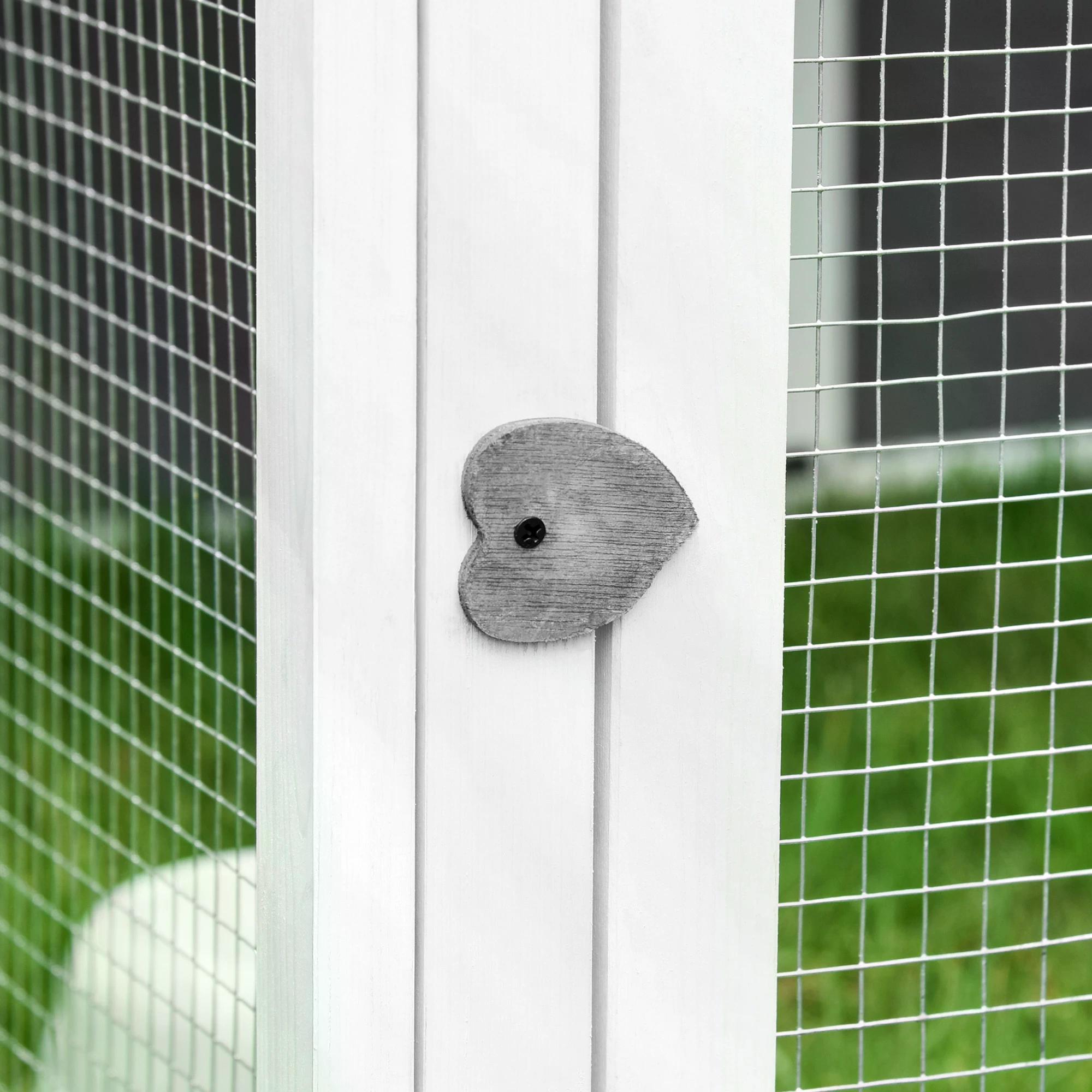 Rabbit Hutch Small Animal Guinea Pig House Ferret Bunny Cage Duck House Rabbit Hideaway Chinchilla Cage Outdoor Indoor with Openable Roof Grey