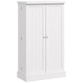 Freestanding Multi-Storage Kitchen Cupboard with Adjustable Shelves - White