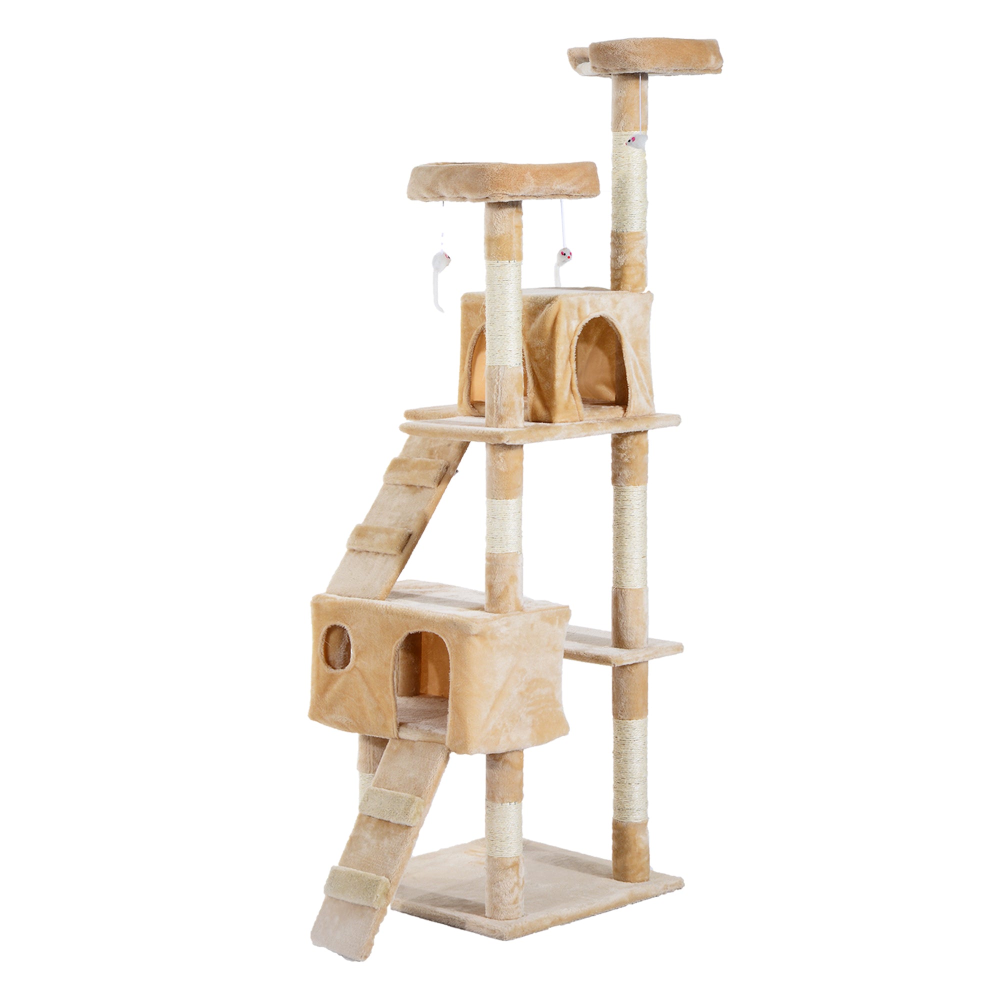 Cat Tree Kitten Kitty Scratching Scratcher Post Climbing Tower Activity Center House Cream