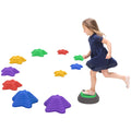 11 Piece Kids Balance Stepping Stones Set with Non-Slip Starfish Shapes - Multicoloured