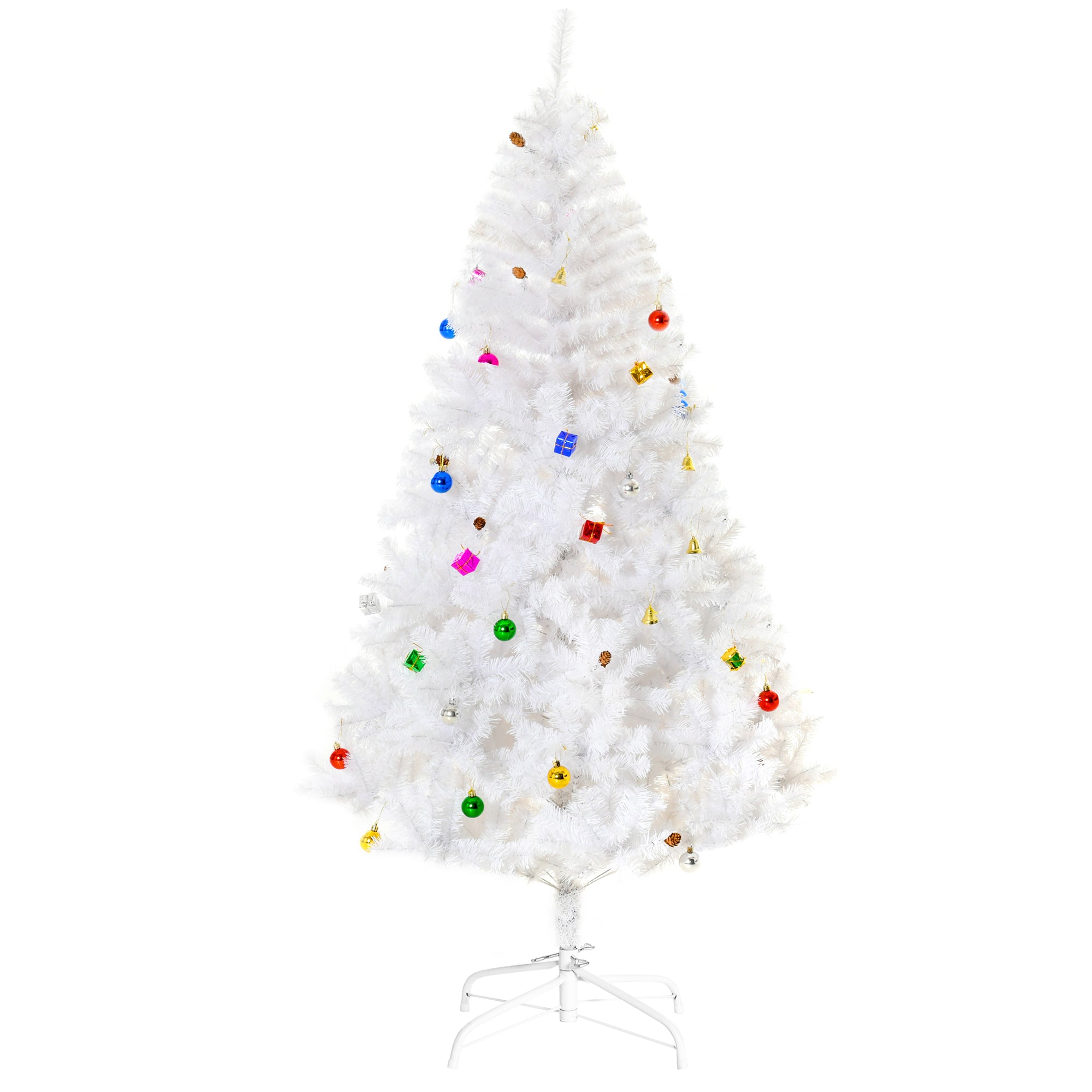 6ft Snow Artificial Christmas Tree w/Metal Stand Decorations Home Seasonal Elegant Faux