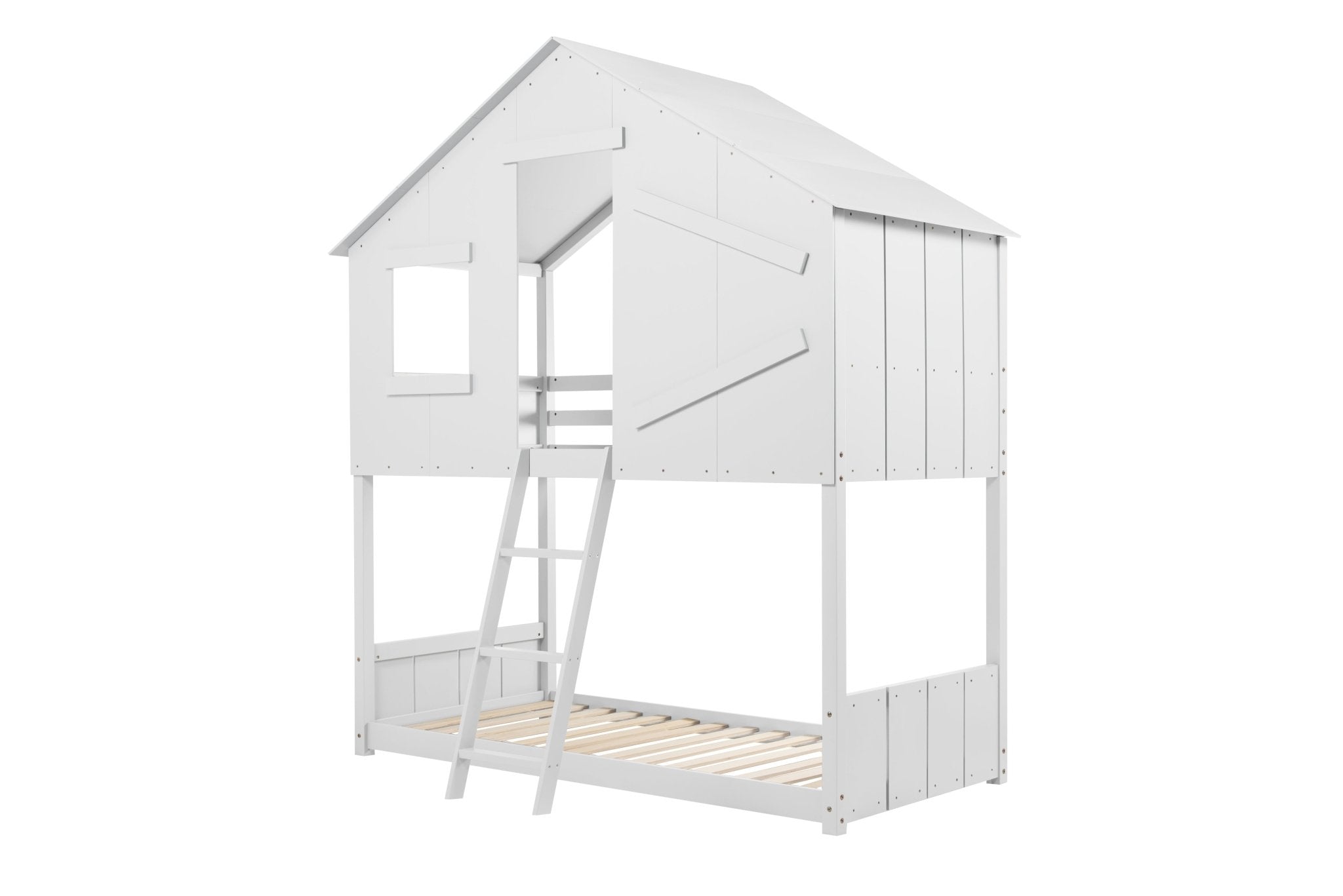 Safari Bunk Bed - White - Bedzy UK modern and affordable home furniture England