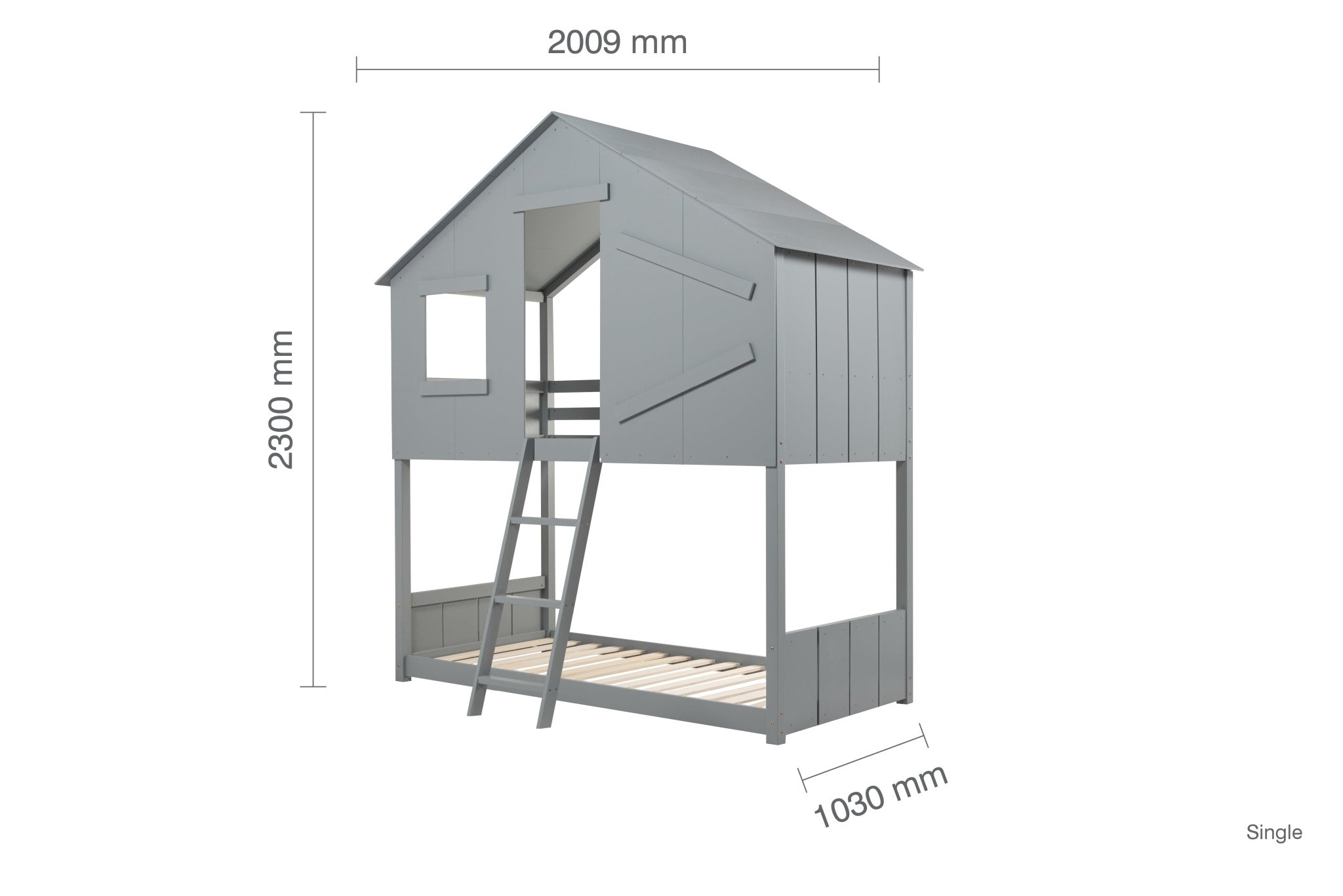 Safari Bunk Bed - Grey - Bedzy UK modern and affordable home furniture England