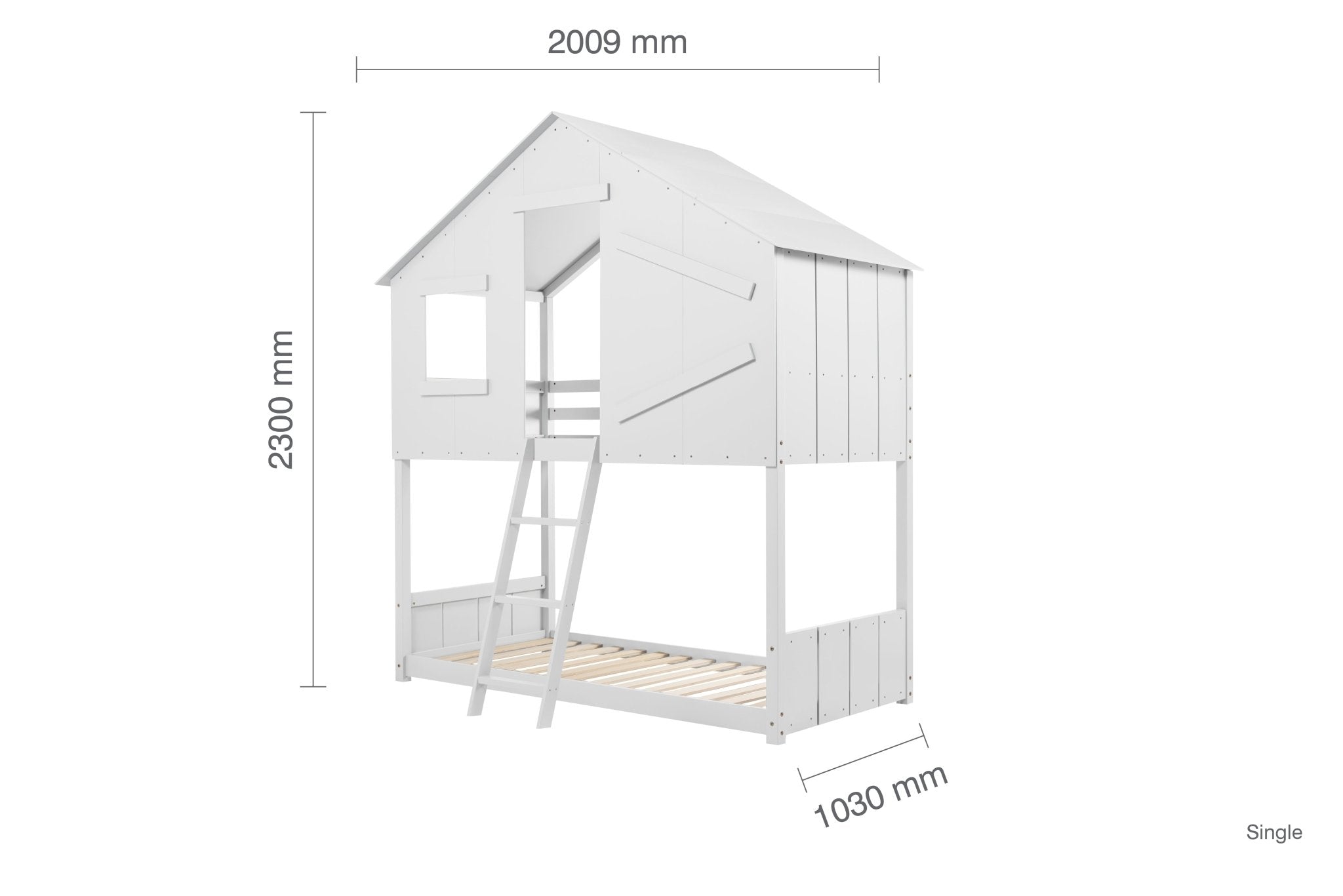 Safari Bunk Bed - White - Bedzy UK modern and affordable home furniture England