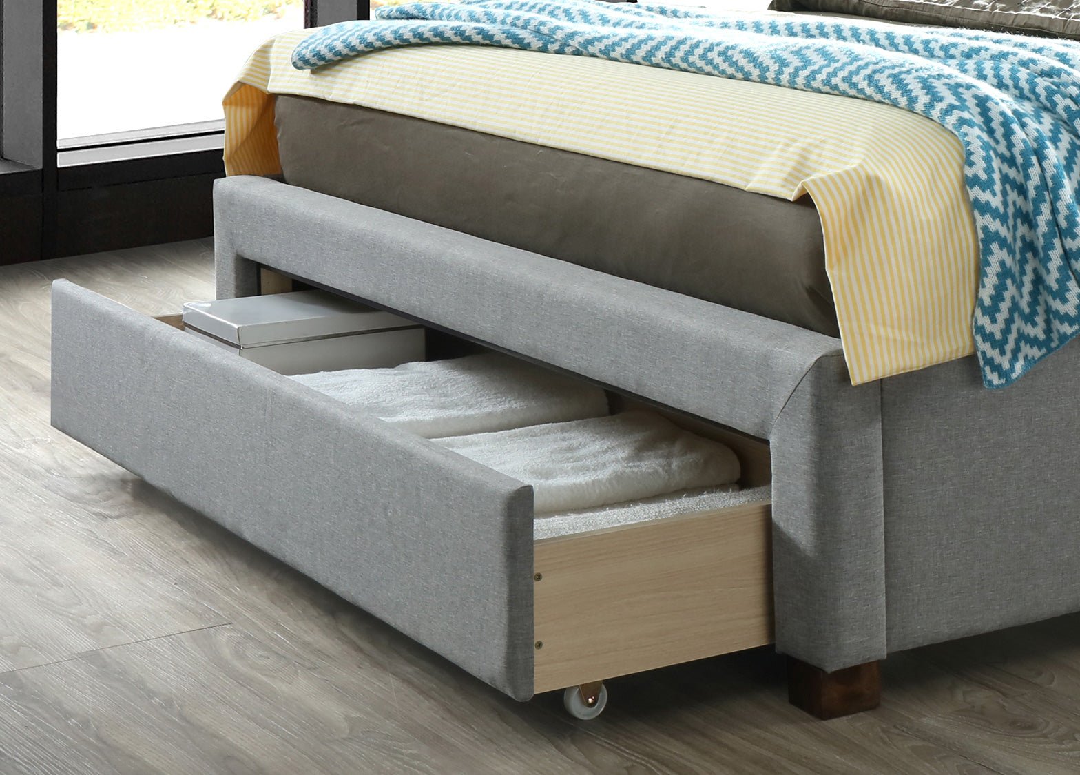 Shelby Double Bed Grey - Bedzy UK modern and affordable home furniture England