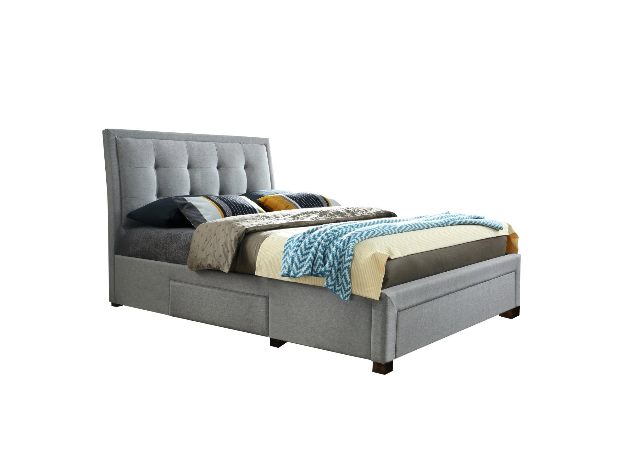 Shelby Double Bed Grey - Bedzy UK modern and affordable home furniture England