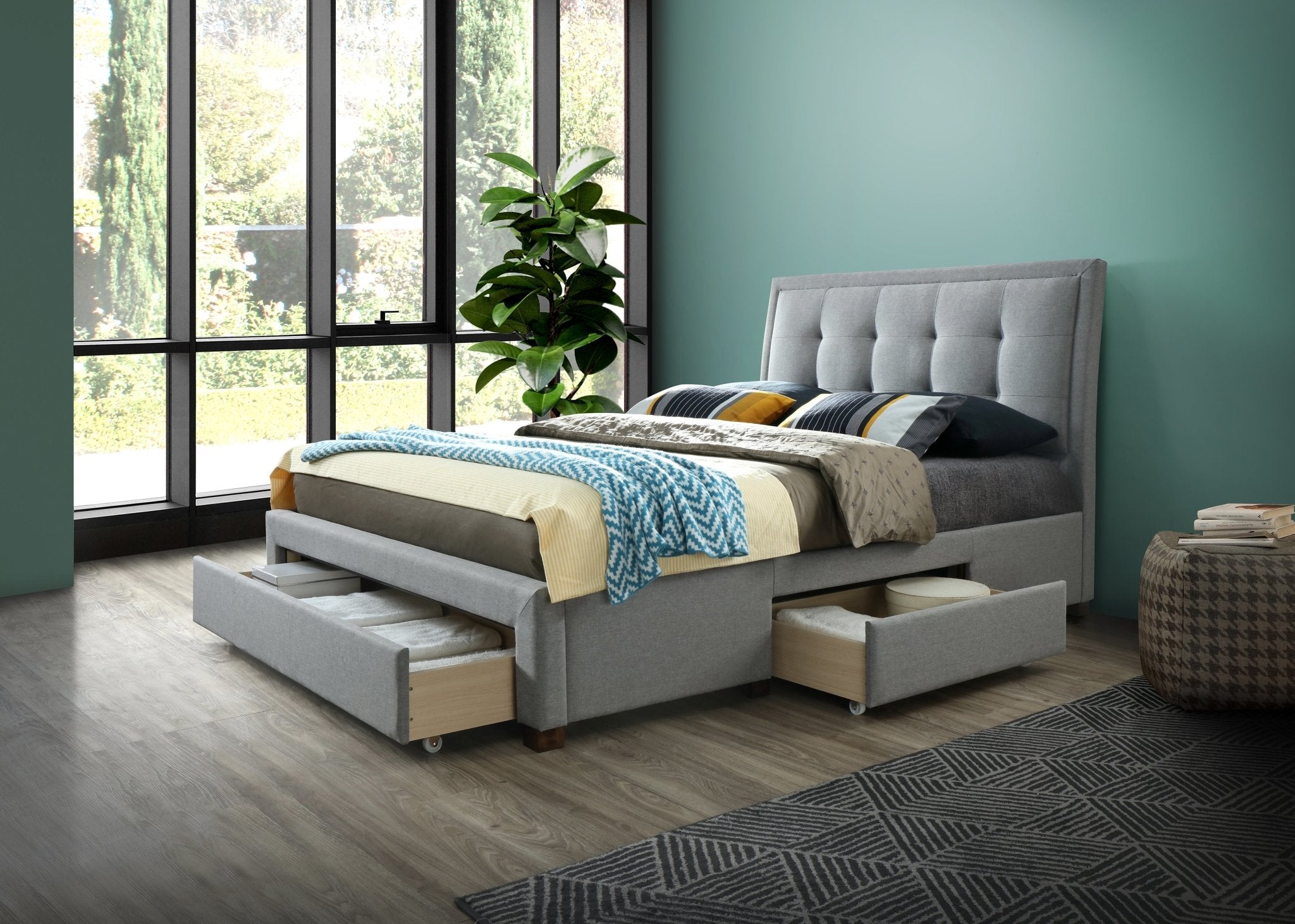 Shelby Double Bed Grey - Bedzy UK modern and affordable home furniture England