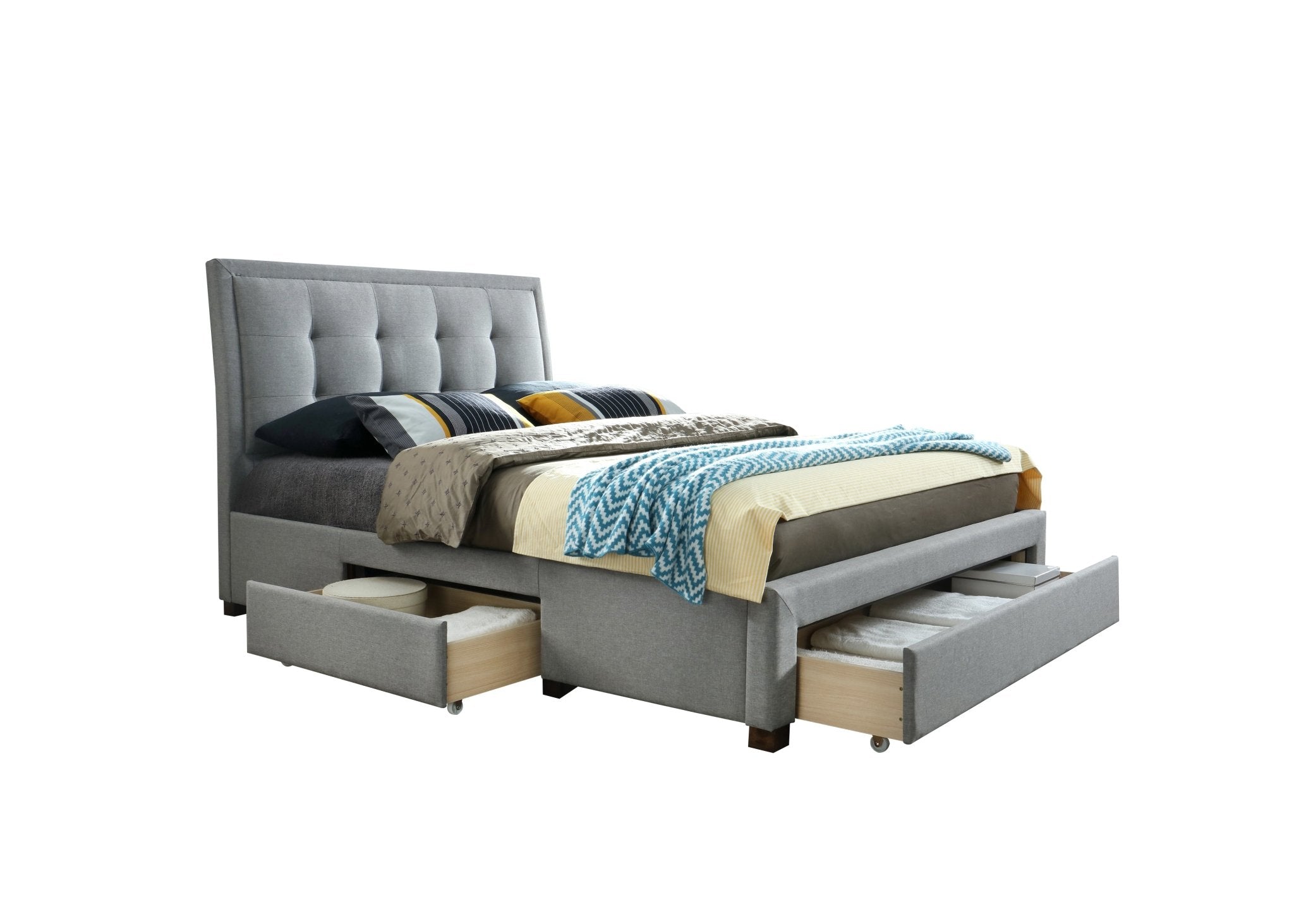 Shelby Double Bed Grey - Bedzy UK modern and affordable home furniture England