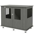 Dog Crate Table for Medium & Large Dogs with Magnetic Door 100x55x80 cm - Grey