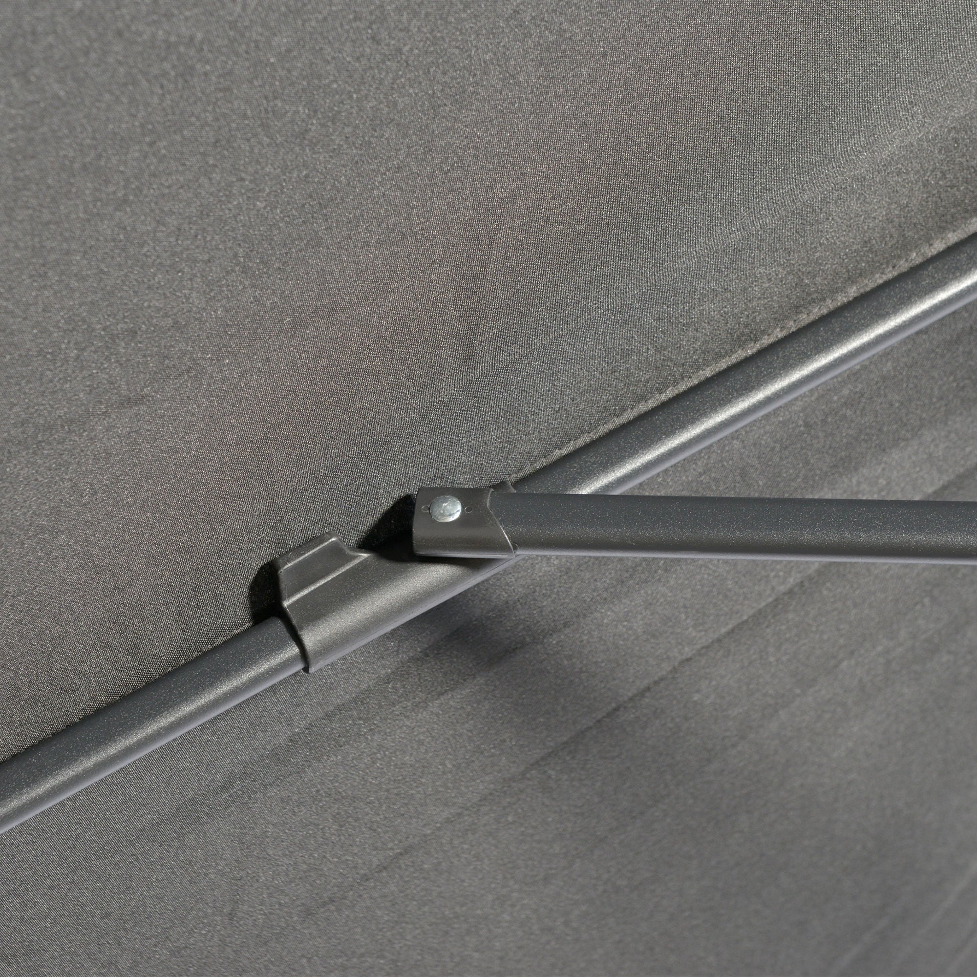 2 x 3(m) Garden Parasols Umbrellas Rectangular Patio Market Umbrella Outdoor Sun Shade w/ Crank & Push Button Tilt, Aluminium Pole, Black