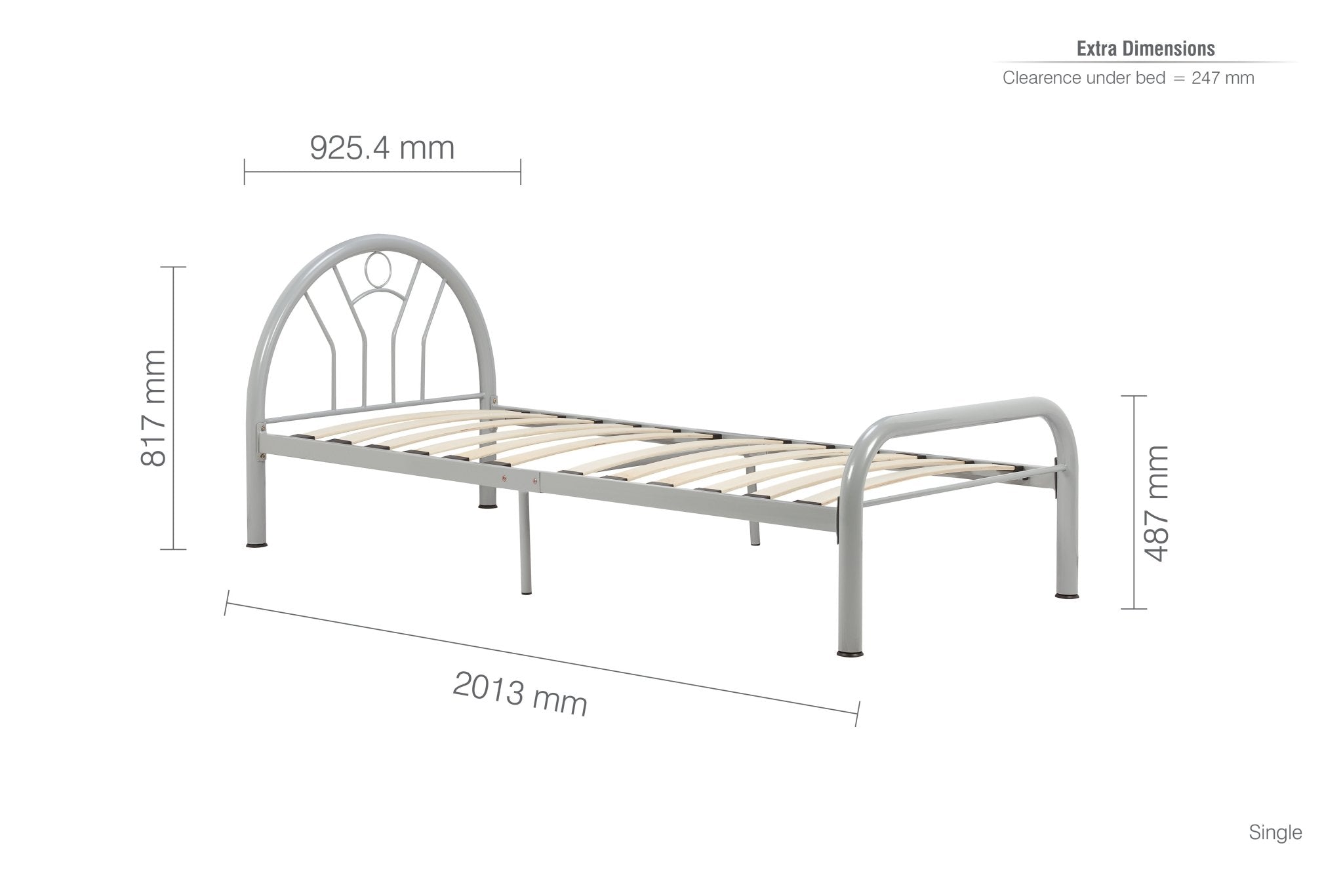 Solo Single Bed - Silver - Bedzy UK modern and affordable home furniture England