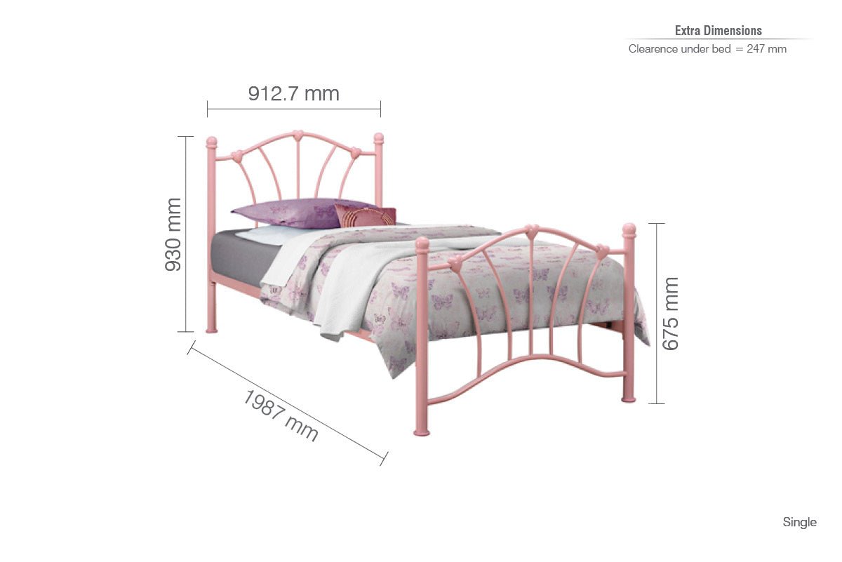 Sophia Single Bed - Pink - Bedzy UK modern and affordable home furniture England