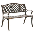 Cast Aluminium 2-Seater Outdoor Garden Bench with Antique Bronze Finish