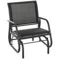 Outdoor Gliding Swing Chair with Mesh Seat Steel Frame - Dark Grey