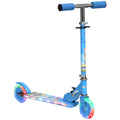 Adjustable Height Foldable Kids Scooter with Lights and Music for Ages 3-7 - Blue