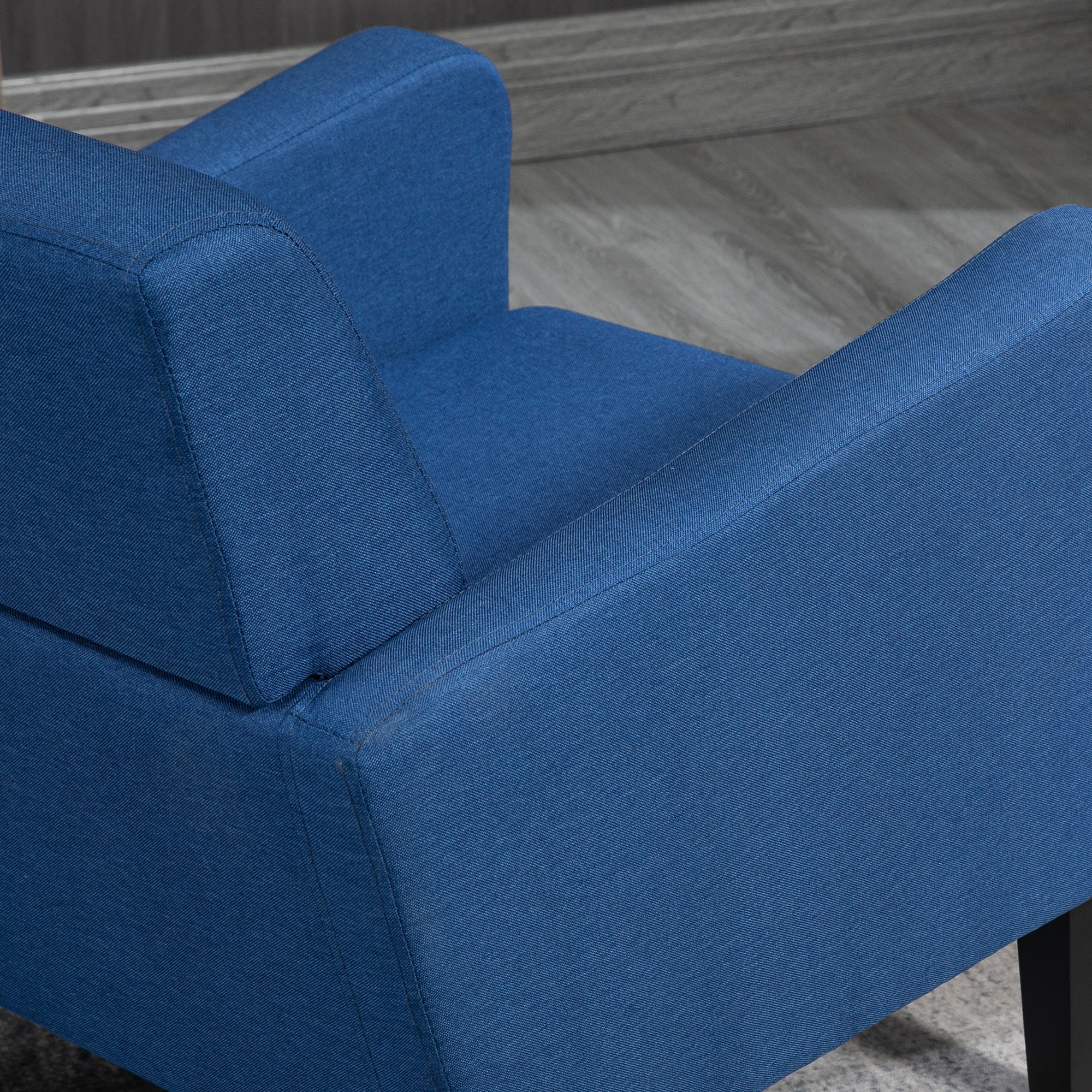 Modern Accent Chair, Occasional Chair with Rubber Wood Legs for Living Room, Bedroom, Blue