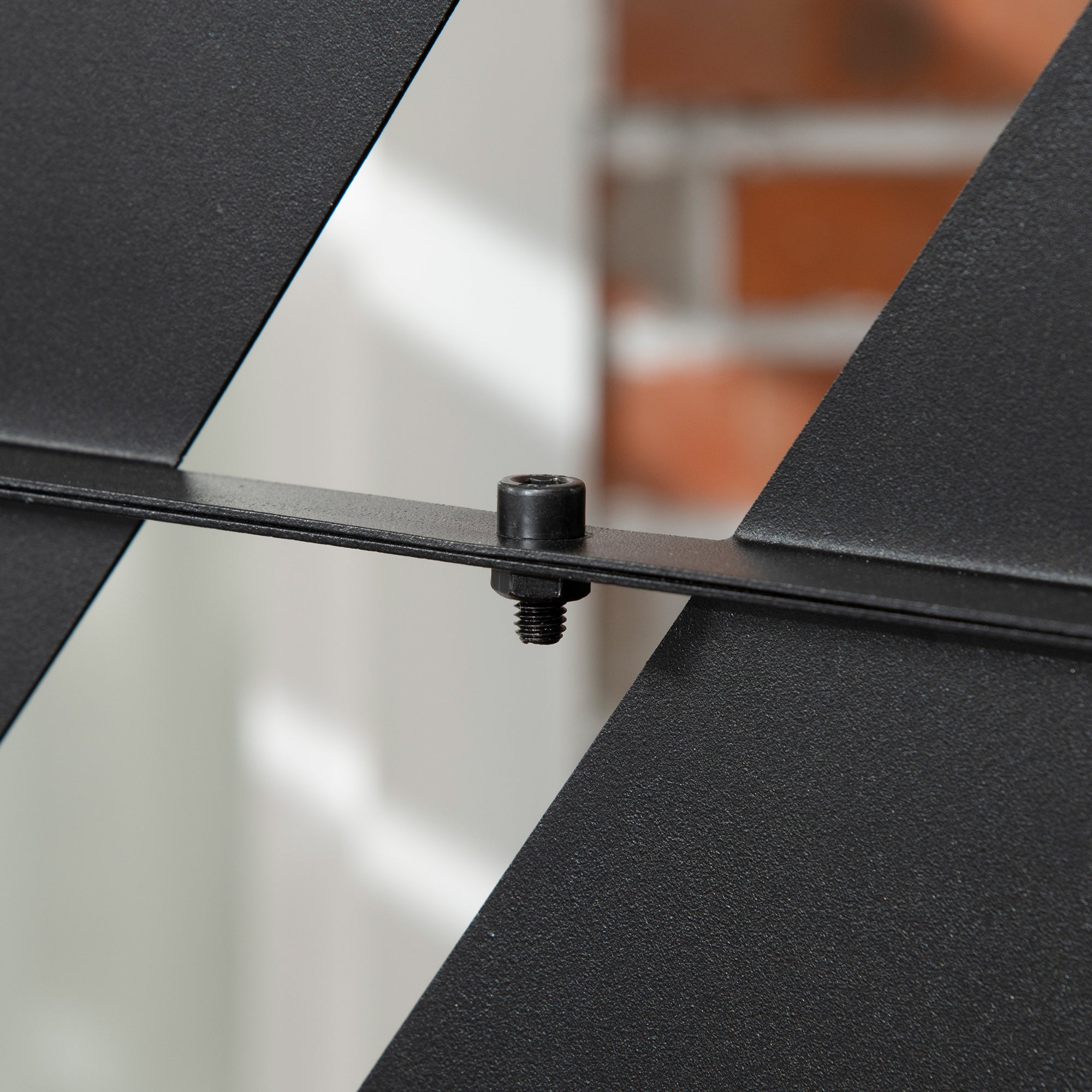 6.5 Foot Metal Privacy Screen with Stand and Ground Stakes - Black
