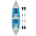 Two-Person Inflatable Kayak Set with Air Pump and Aluminium Oars 318x80x50cm - Blue