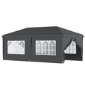 3 x 6 Metre Pop Up Gazebo with Adjustable Steel Frame and Removable Sides - Black