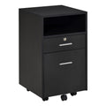 Mobile Lockable File Cabinet with Wheels and Storage Drawers 39.5x40x60cm - Black