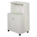 Microwave Cart Utility Trolley with 2-Door Cabinet on Wheels 97x60.4x40.3cm - White
