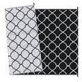 Reversible Waterproof Outdoor Rug 182x274cm with Carry Bag - Black