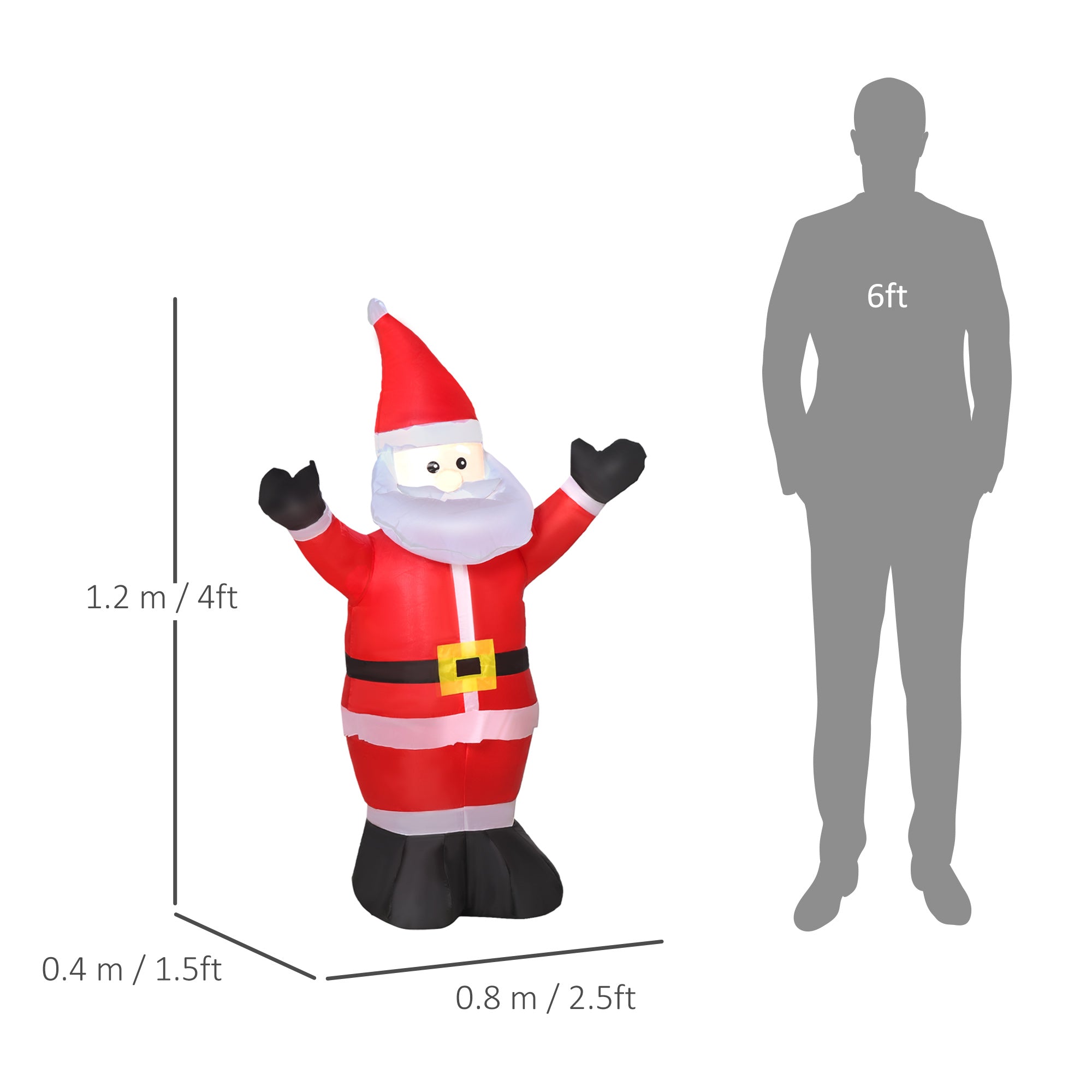 Inflatable 1.2m Santa Claus