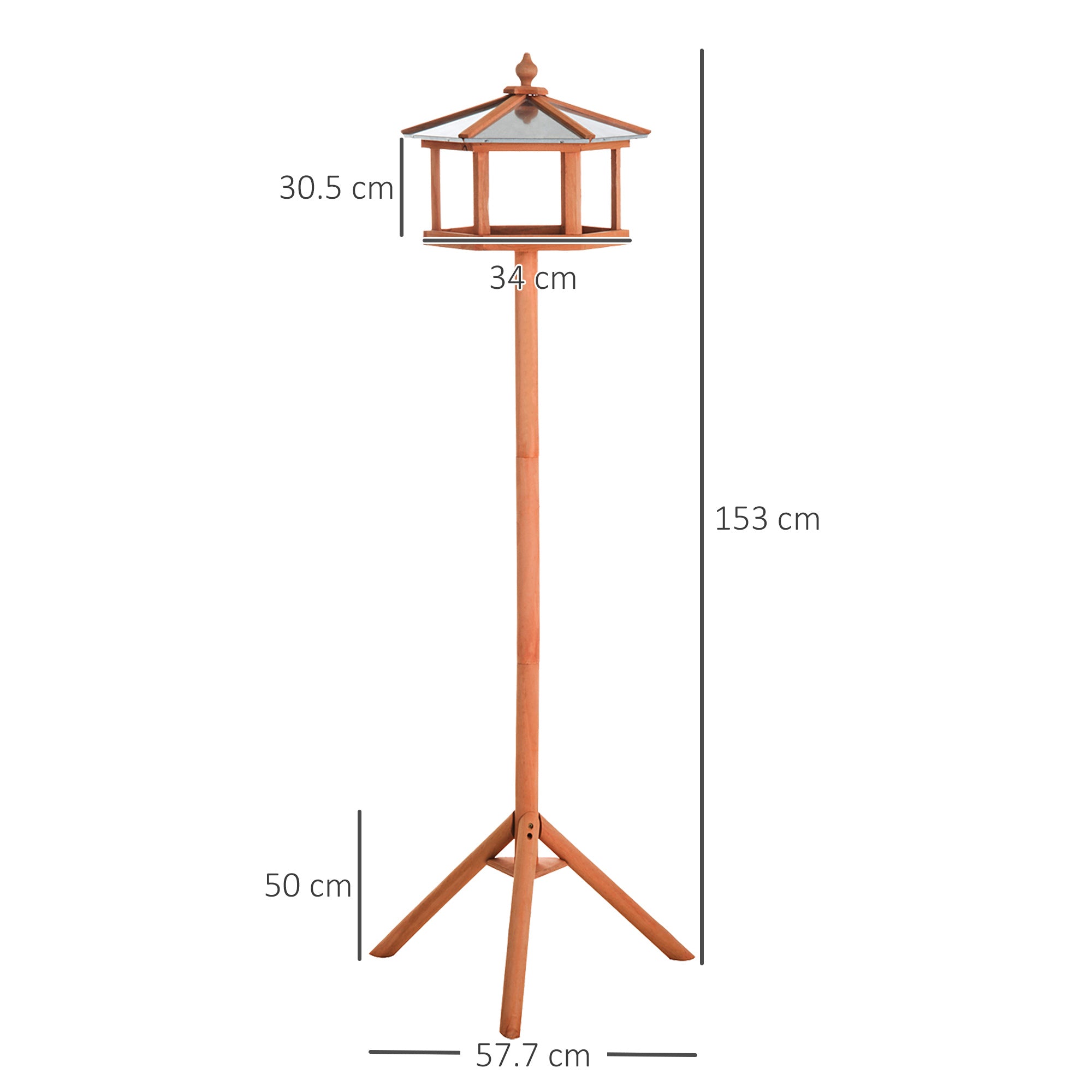 Portable Wooden Bird Feeder Station with Stand for Garden, Patio or Balcony