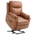 Power Lift Riser Recliner Chair with Remote Control - Brown Faux Leather