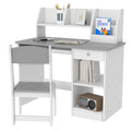 Kids 2 Piece Desk and Chair Set with Storage - Grey