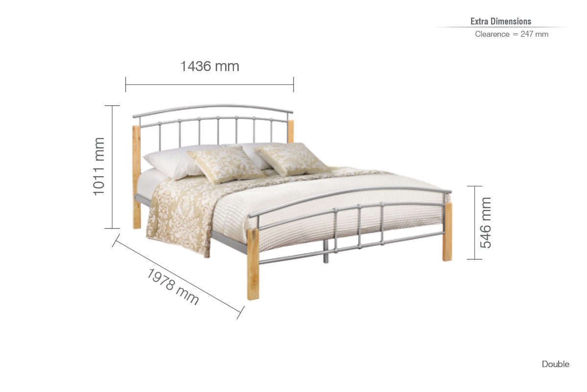 Tetras Double Bed Silver - Bedzy UK modern and affordable home furniture England