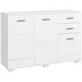Modern Sideboard Storage Cabinet with 2 Drawers & 3 Doors, Adjustable Shelves - High Gloss White
