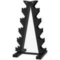 Five-Tier Dumbbell Storage Rack with Non-Slip Base for 5 Pairs - Black