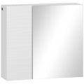 Double Door Bathroom Mirror Cabinet with Adjustable Shelves - White