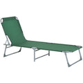 Adjustable Portable Camping Lounger with Oxford Cloth - Green