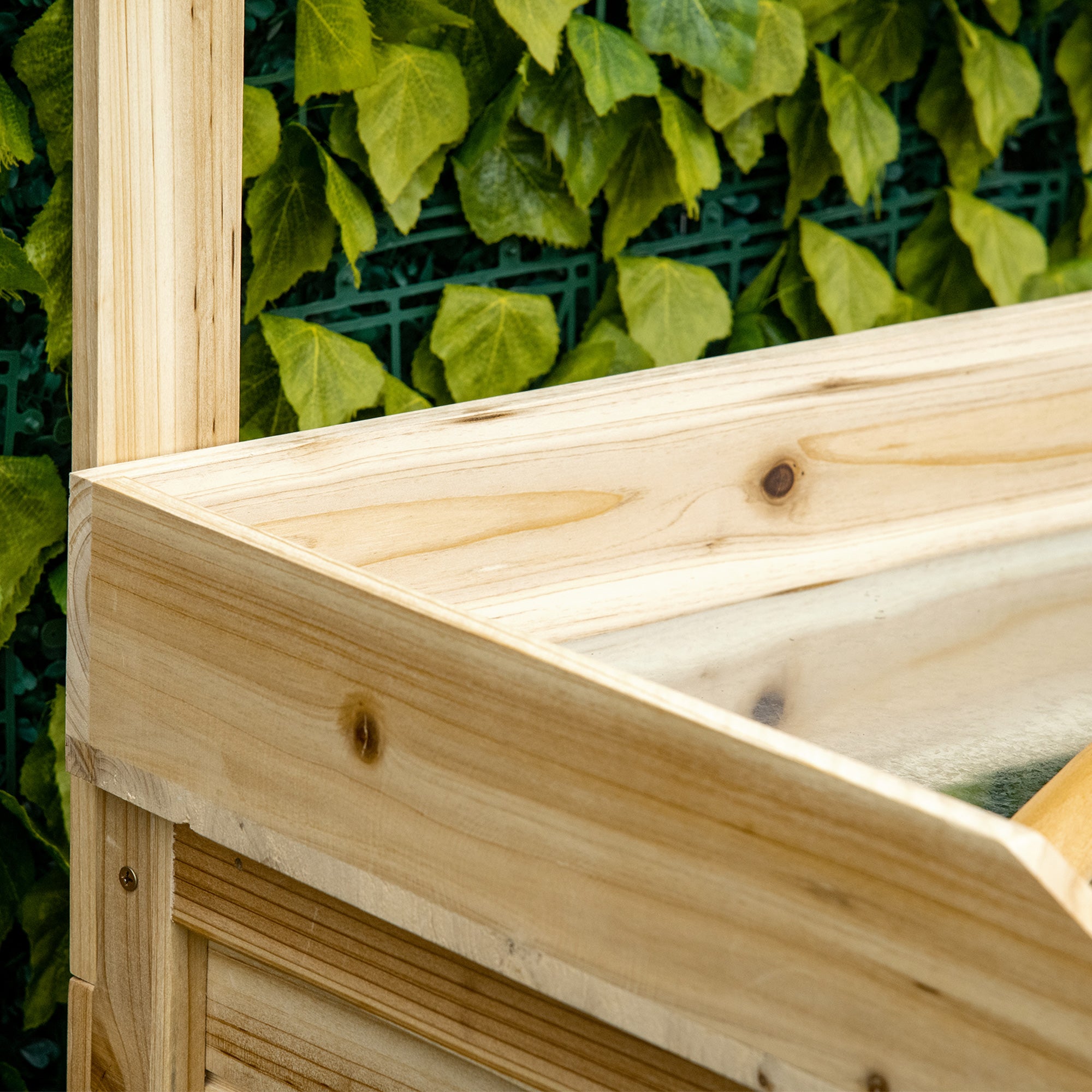 Garden Potting Bench Table, Wooden Workstation Bench w/ Galvanized Metal Tabletop, Storage Shelves and Hooks, Natural