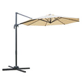 3 Metre Patio Offset Cantilever Parasol with Cross Base - Beige