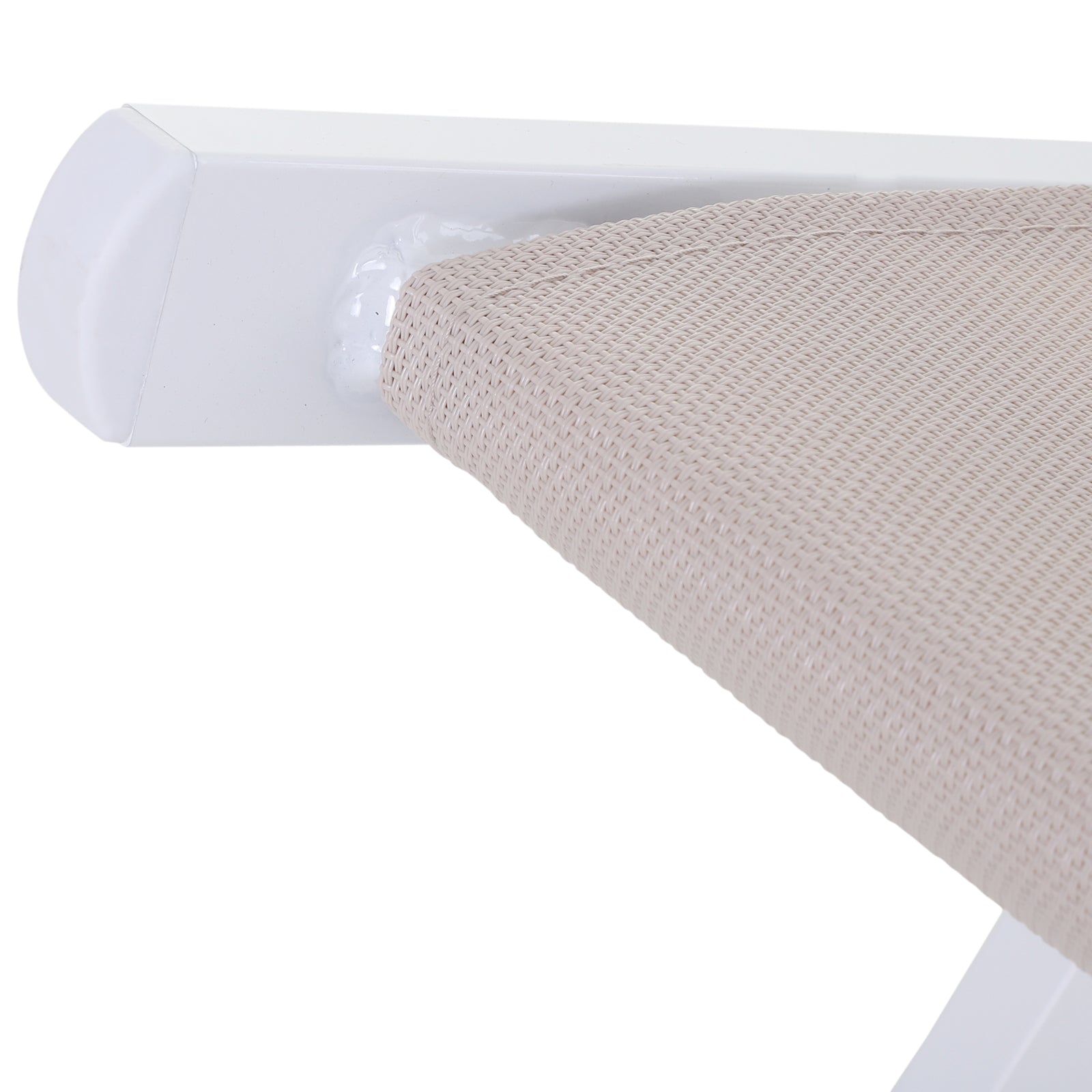 Set of 2 Folding Aluminium Garden Deck Chairs with Pillow - White