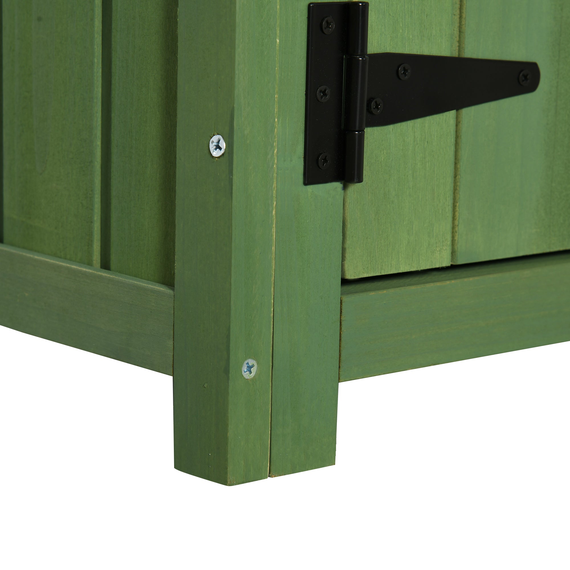 Garden Shed Vertical Utility 3 Shelves Shed Wood Outdoor Garden Tool Storage Unit Storage Cabinet, 77 x 54.2 x 179cm - Green