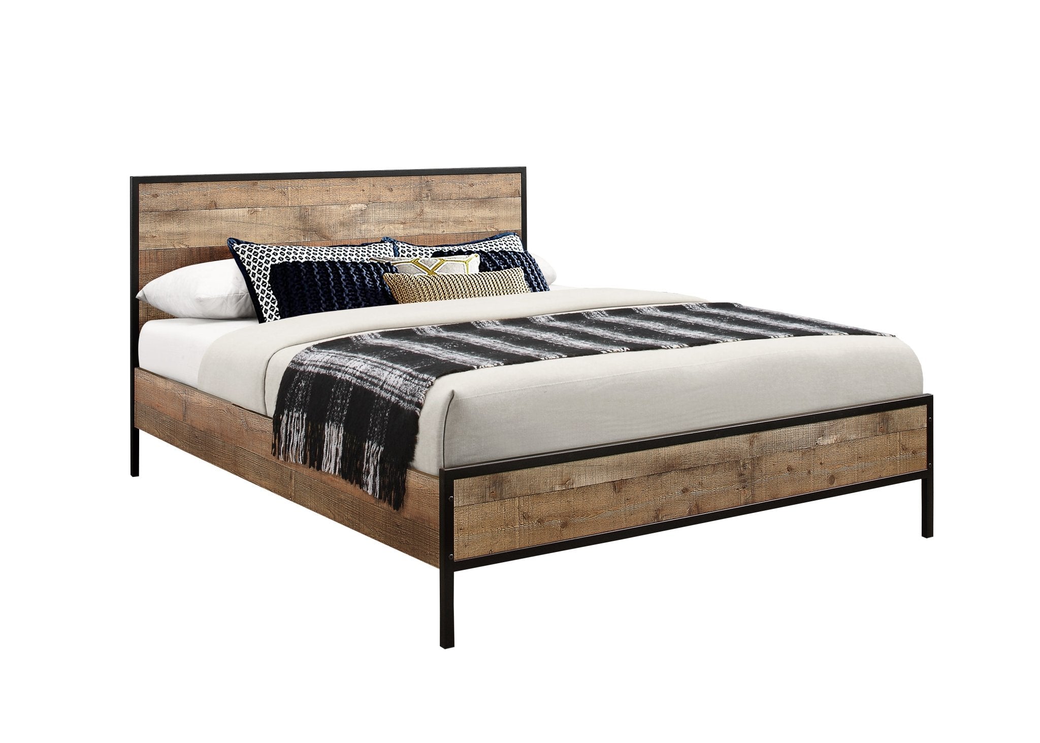 Urban King Bed Rustic Brown - Bedzy UK modern and affordable home furniture England